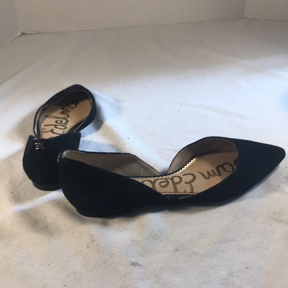 Sam Edelman Rodney Women’s Black Suede Slip On Pointy Toe Ballet Flats Size 8